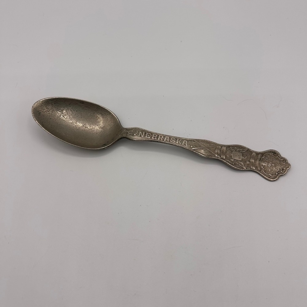 Vintage Wallingford Co Nebraska State Souvenir Spoon Silverplate Patriotic 5.5"